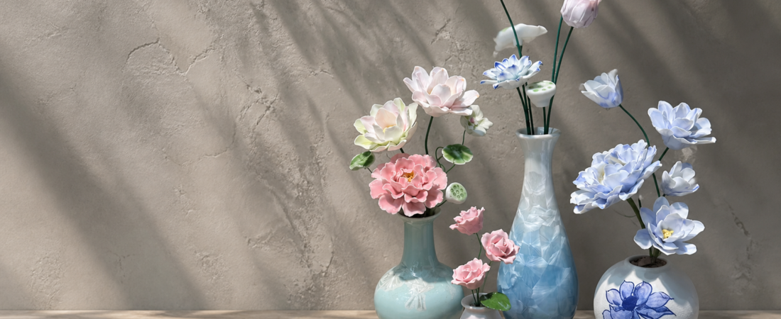 How to Style Handmade Ceramic Flowers for Shelves, Tea Spaces & Gifts